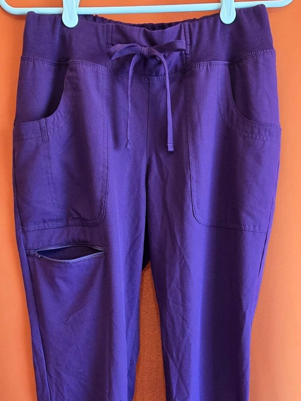 Heartsoul Women's Small Medical Scrub Pants Eggplant Color Polyester Pockets